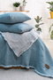 L'essentiel linge de maison Alda - Juego de colcha doble Azul